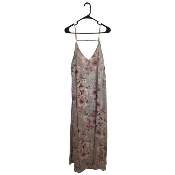 Lulu's Taupe Floral Print Shift Dress Size Medium - Picture 1 of 4